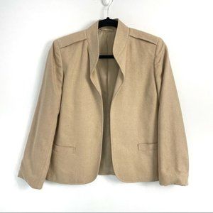 Vintage Aquascutum London 100% Silk Open Front Stand Collar Blazer
